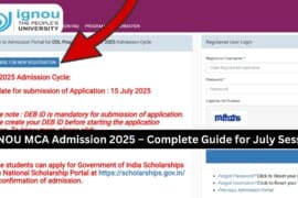 IGNOU MCA Admission 2025 – Complete Guide for July Session