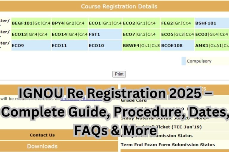 IGNOU Re Registration 2025 – Complete Guide, Procedure, Dates, FAQs & More