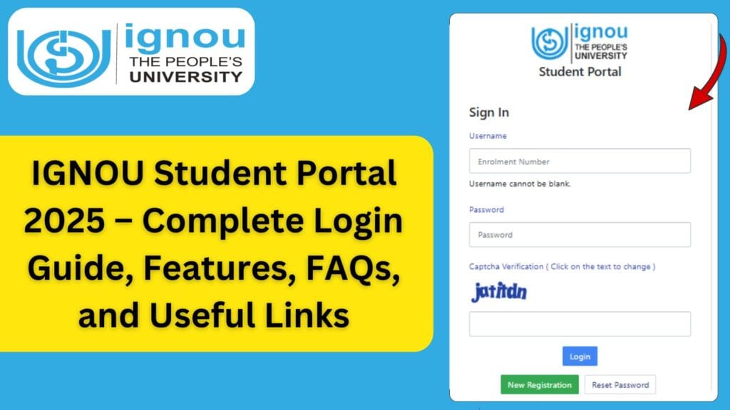 IGNOU Student Portal 2025 – Complete Login Guide, Features, FAQs, and Useful Links 1 IGNOU Student Portal 2025 – Complete Login Guide, Features, FAQs, and Useful Links