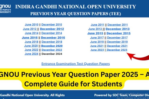 IGNOU Previous Year Question Paper 2025 – A Complete Guide for Students