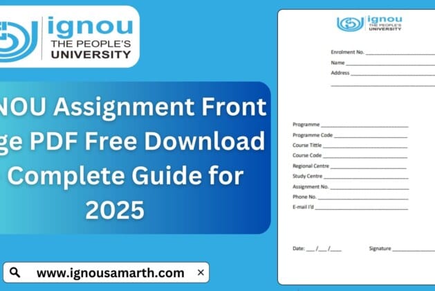IGNOU Assignment Front Page PDF Free Download – Complete Guide for 2025