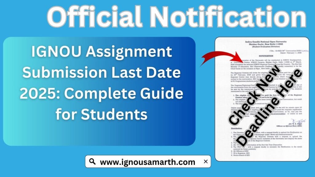 IGNOU Assignment Submission Last Date 2025: Complete Guide for Students