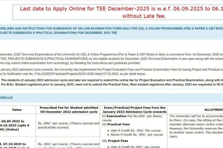 IGNOU Examination Form 2025 – The Complete Guide for Students