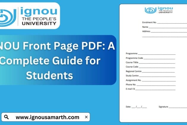 IGNOU Front Page PDF 2025: A Complete Guide for Students