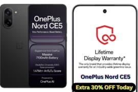OnePlus Nord CE5 (Black Infinity, 8GB + 128GB) – The Next-Gen Powerhouse with 7100mAh Battery, MediaTek Dimensity 8350 Apex & OnePlus AI