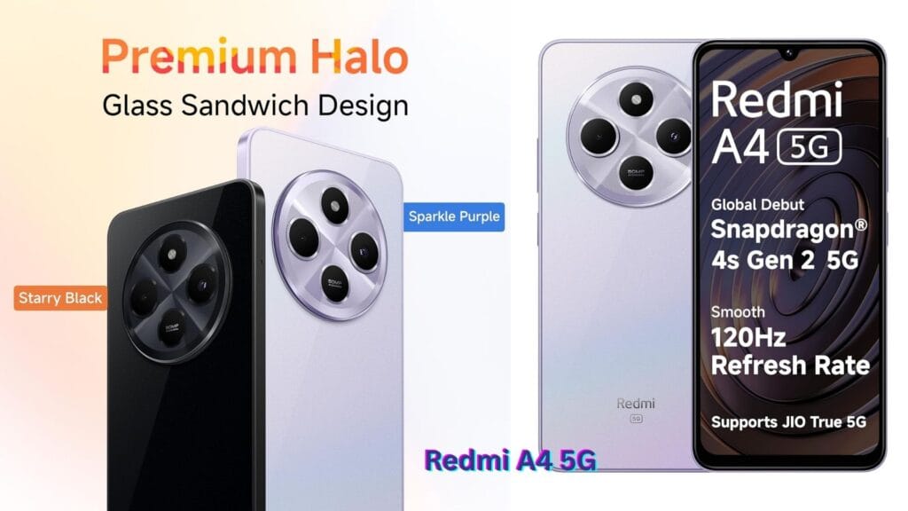 Redmi A4 5G (Sparkle Purple, 6GB RAM, 128GB Storage) – Global Debut with Snapdragon 4s Gen 2 and Segment’s Largest 6.88-inch 120Hz Display